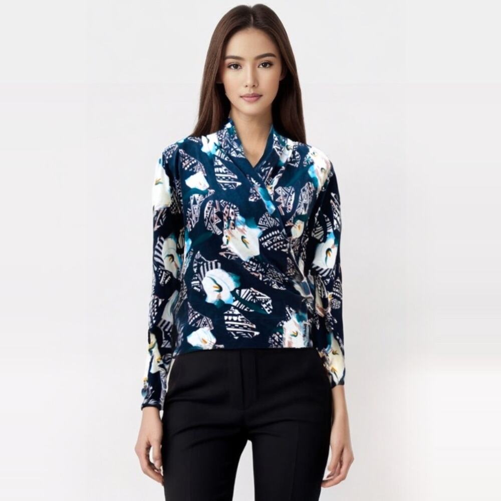 Vintage Silk 1980s Pat Argenti Blouse Calla Lily EVC